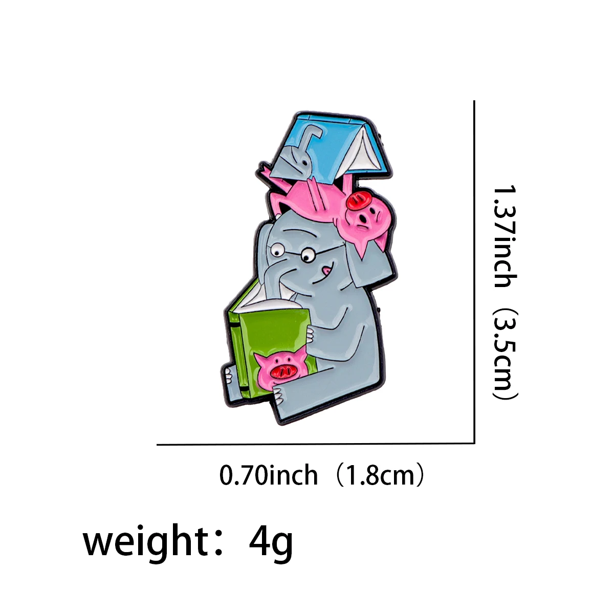 Cartoon Pink Piglet Elephant Enamel Pin Children' Brooches on Bags Iron Badges Lapel Pins for Backpack Jewelry Accessories