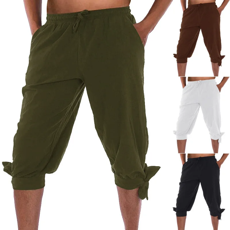 القرون الوسطى الدراما السراويل الرجال القراصنة اقتصاص السراويل هالوين تأثيري البدلة الصيف السراويل غير رسمية