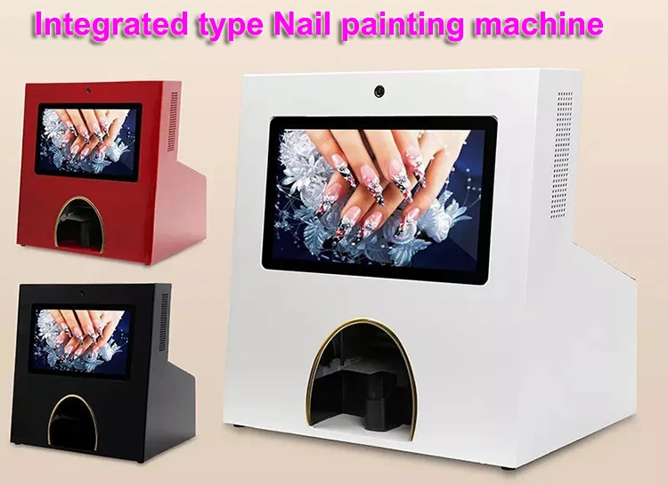 Equipamento Máquina digital automatizada para arte em unhas com tela de toque capacitiva de 13,3 polegadas com impressora