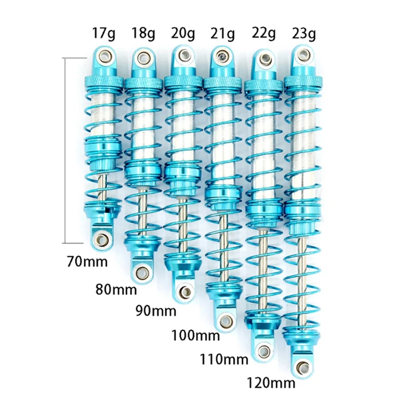 4 pçs rc amortecedor ajustável rc conjunto com molas para 1/10 rc caminhão rastreador axial scx10 trx4 d90