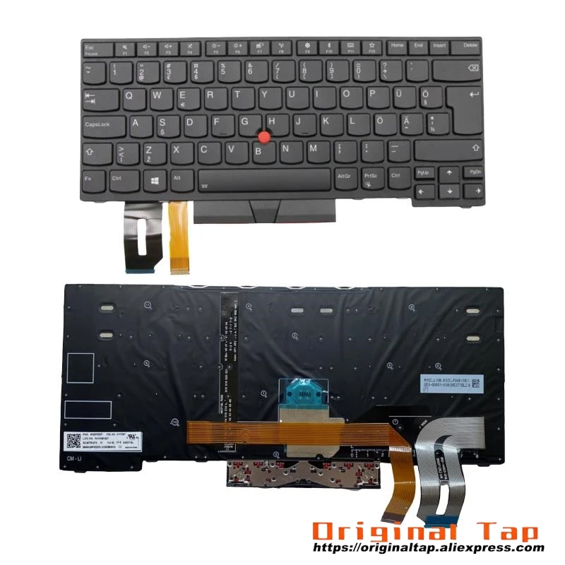 EE Estonian Backlit Keyboard for Lenovo Thinkpad E480 E485 E490 T480S T490 T495 P43S L480 L490 L380 L390 Yoga 01YP316 01YP396 01