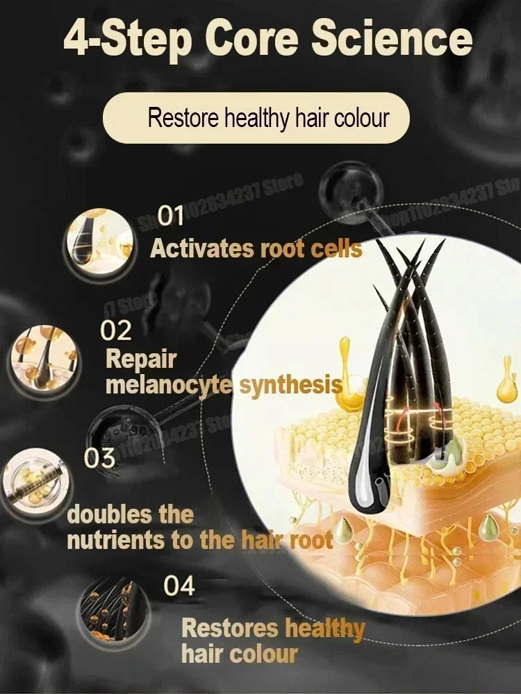 천연 안티 그레이 헤어 세럼, 리페어 화이트 & 다크 헤어, 영양 헤어 케어, 치료
