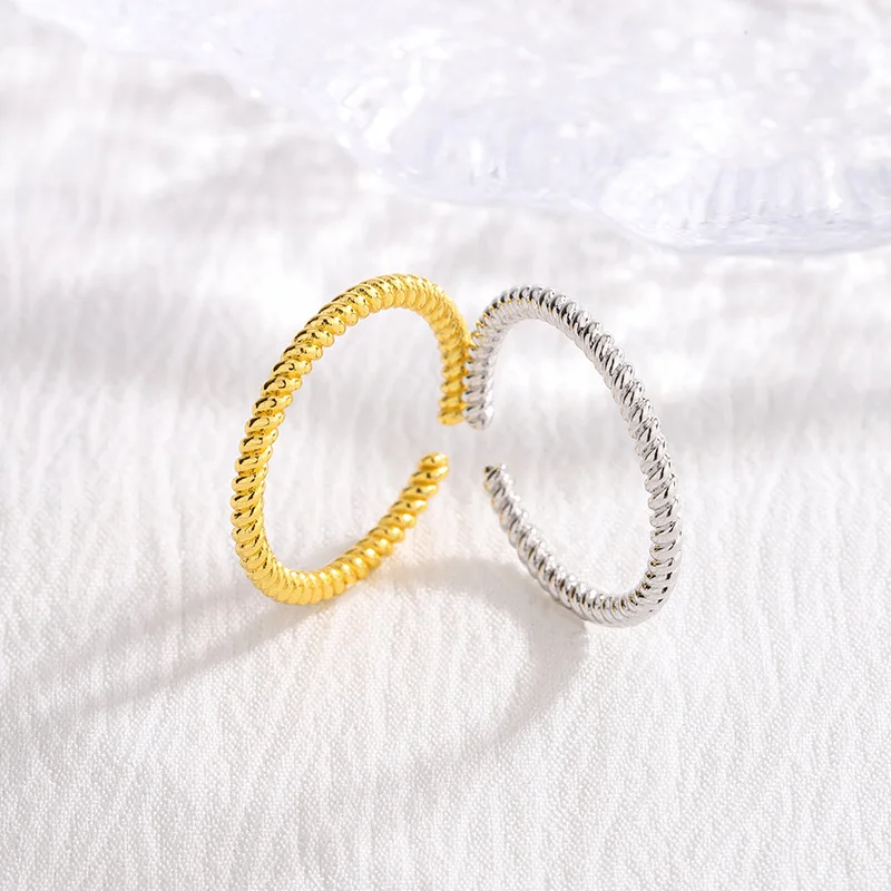925 Sterling Silver Fried Dough Twist Rings For Women High Quality Designer Jewelry Gothic Rings Accessories Jewellery