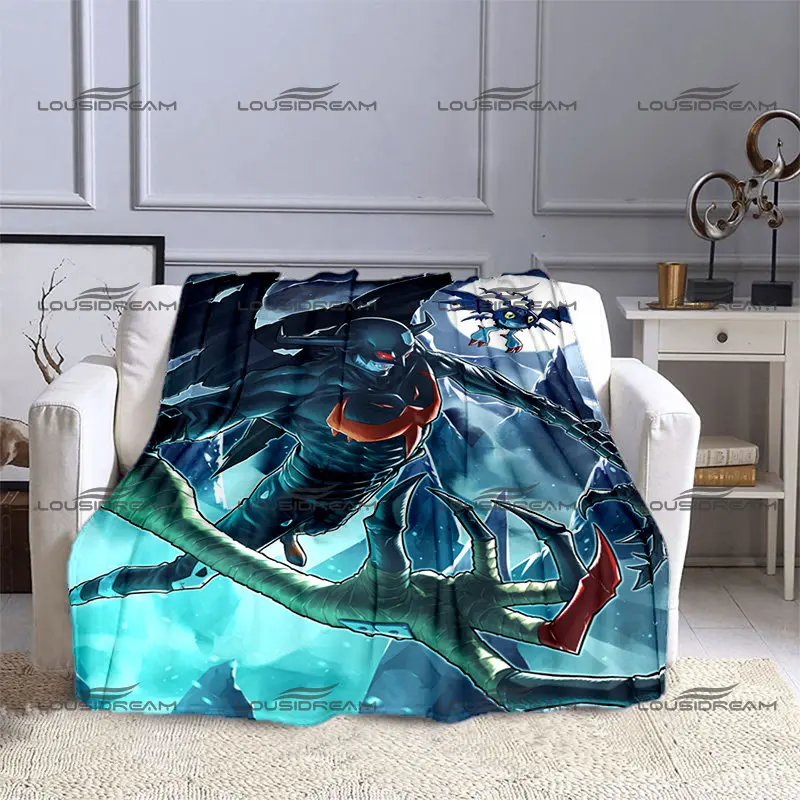 Evil Warcraft Creative Blanket Digimon Female Evil Warcraft Flannel Sheet Portable Home Travel Office Lunch Break Thin Blanket