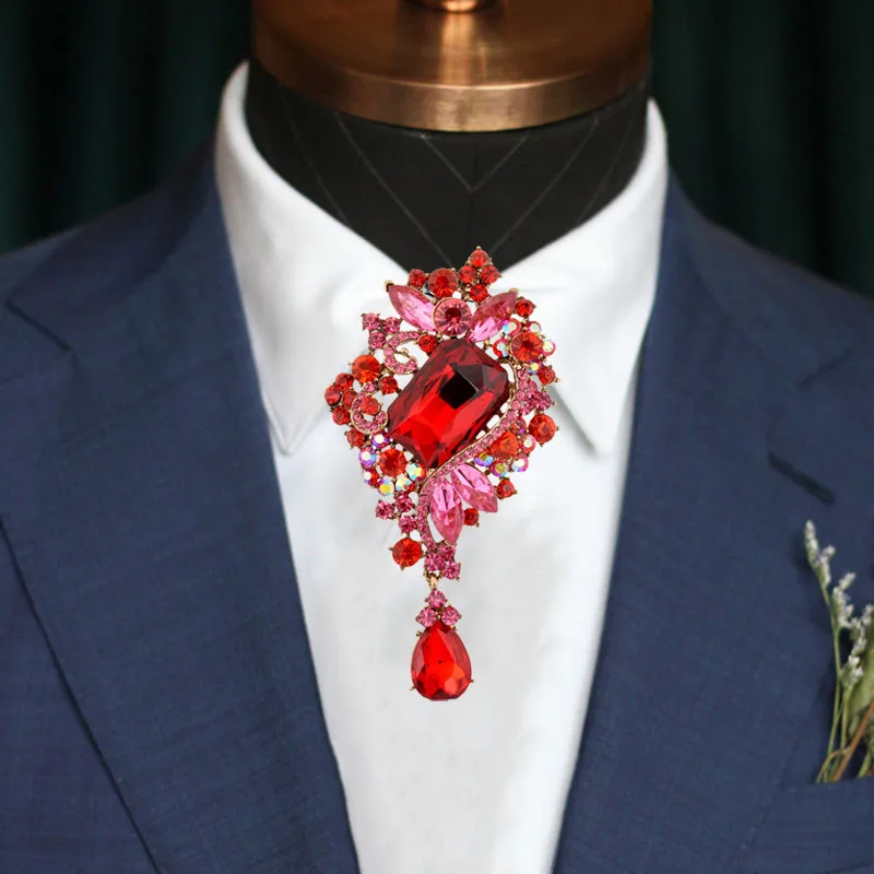 

Роскошный галстук-бабочка со стразами, регулируемый ремешок для мужчин и женщин, аксессуары для одежды в стиле Лолиты, ювелирные изделия, подарки, высококачественные булавки для воротника рубашки принца