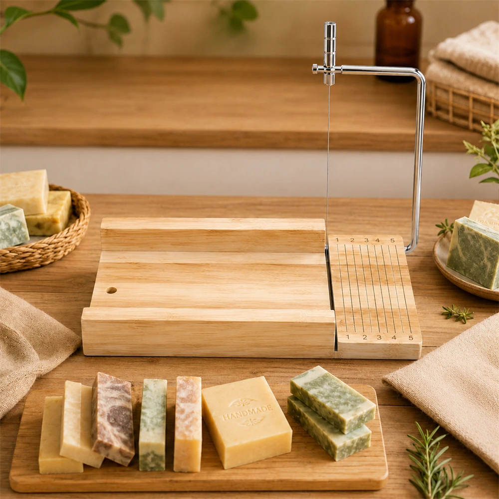 Holz-Seifenschneider mit Edelstahldraht Handgefertigtes Seifen-Schneidewerkzeug Holz-Seifenmesser für Kaltprozess-Seife DIY Seifenherstellung – Detail 1