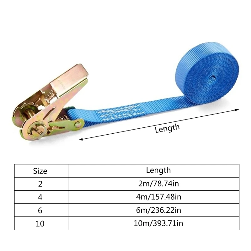 Cargo Tie Down Strap 1000kg(2200lbs) for Load Securing Ratchet Straps for Trucks Boat 6/13/19/32ft Blue Q6RD