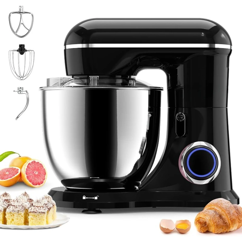 3-IN-1 Electric Stand Mixer,660W10-Speed with Pulse Button, Attachments Include6.5QTBowl,Dough Hook,Beater,Whisk Most Home Cooks