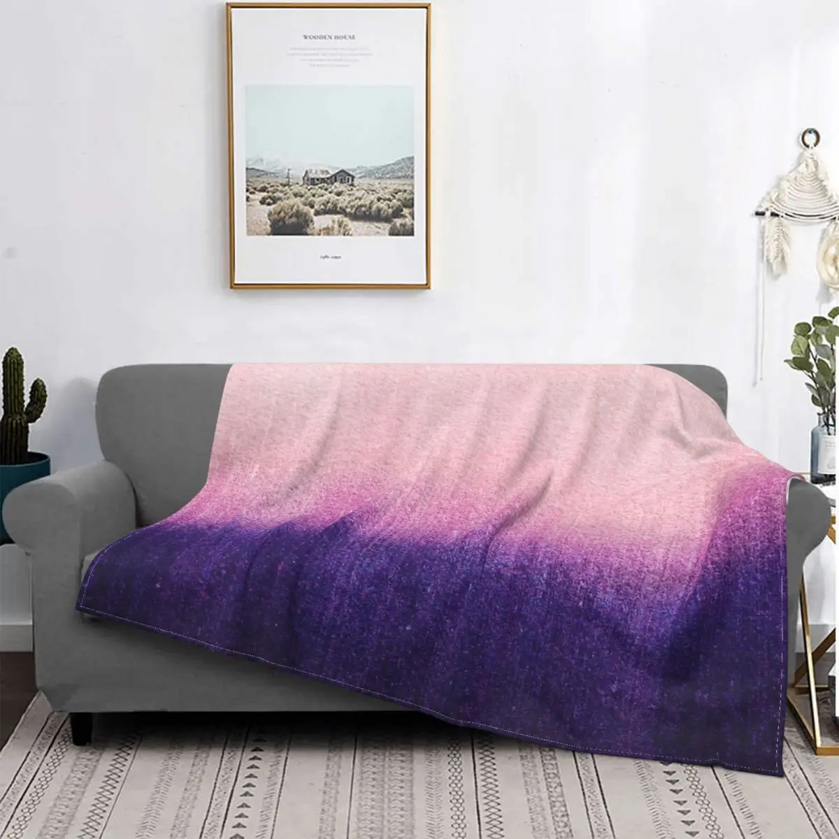 BLUR Abyss Gradient Colorful Blanket Plush All Season Multifunction Thin Throw Blankets For home Plush Thin Quilt