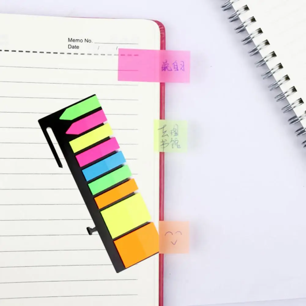 แท็บ180ชิ้น/เซ็ตัชนีธงใสโน้ตที่ทำซ้ำได้กระดาษนีออนสี่เหลี่ยมผืนผ้าที่คั่นหนังสือแถบดัชนีธงโรงเรียน