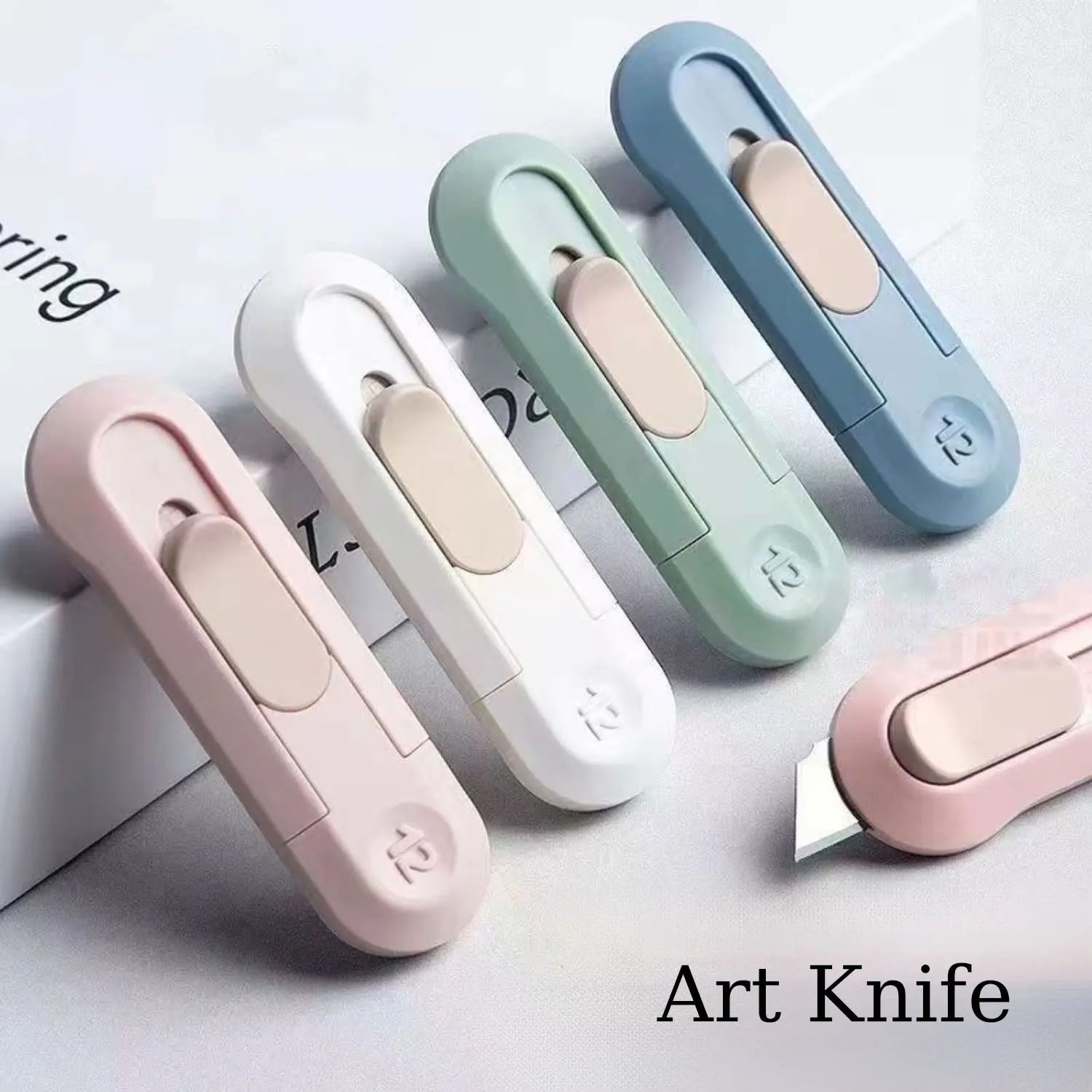 Portable Mini Paper Cutter Quality Artwork Knife Automatic Rebound Box Opener Pocket Cutter For Office & School Home Stationery