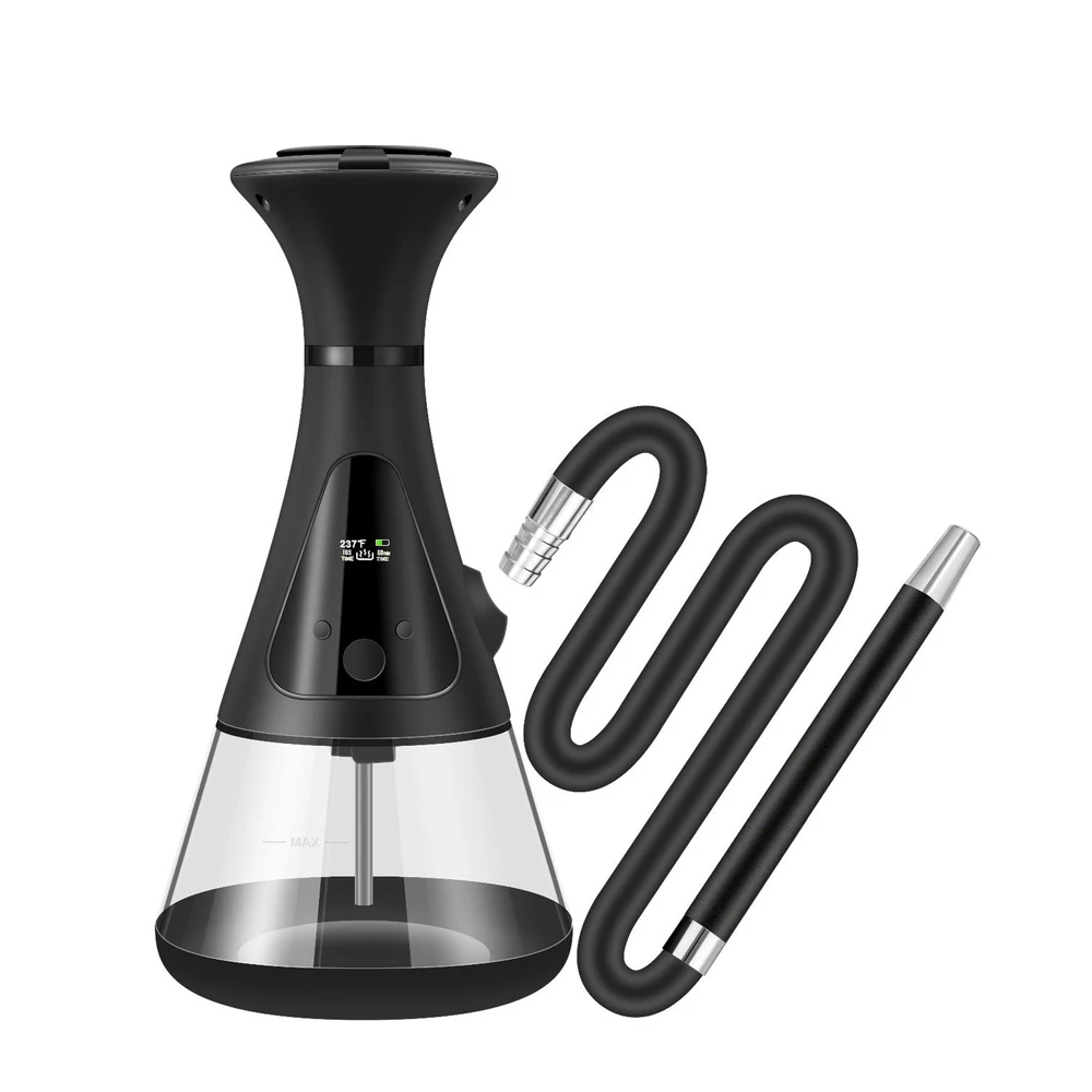 New! Integrated Smart Electronic Hookah Shisha Cigarette Smokers Set With On-Screen Display Type-C Charging Port