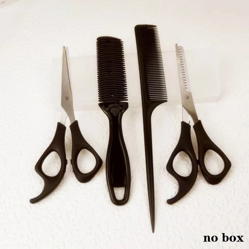 

&4 PCS Professional Hair Scissors Hairdressing Barber Scissors Thinning Cutting Shears Haircut Hair Style Tool Grooming Supplies