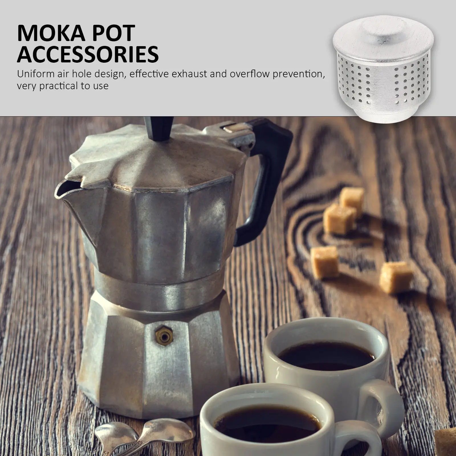 Coffee Pot Aluminum Splashing Proof Cover High Adaptability Anti Overflow Lid Thick Material Moka Pot Accessories
