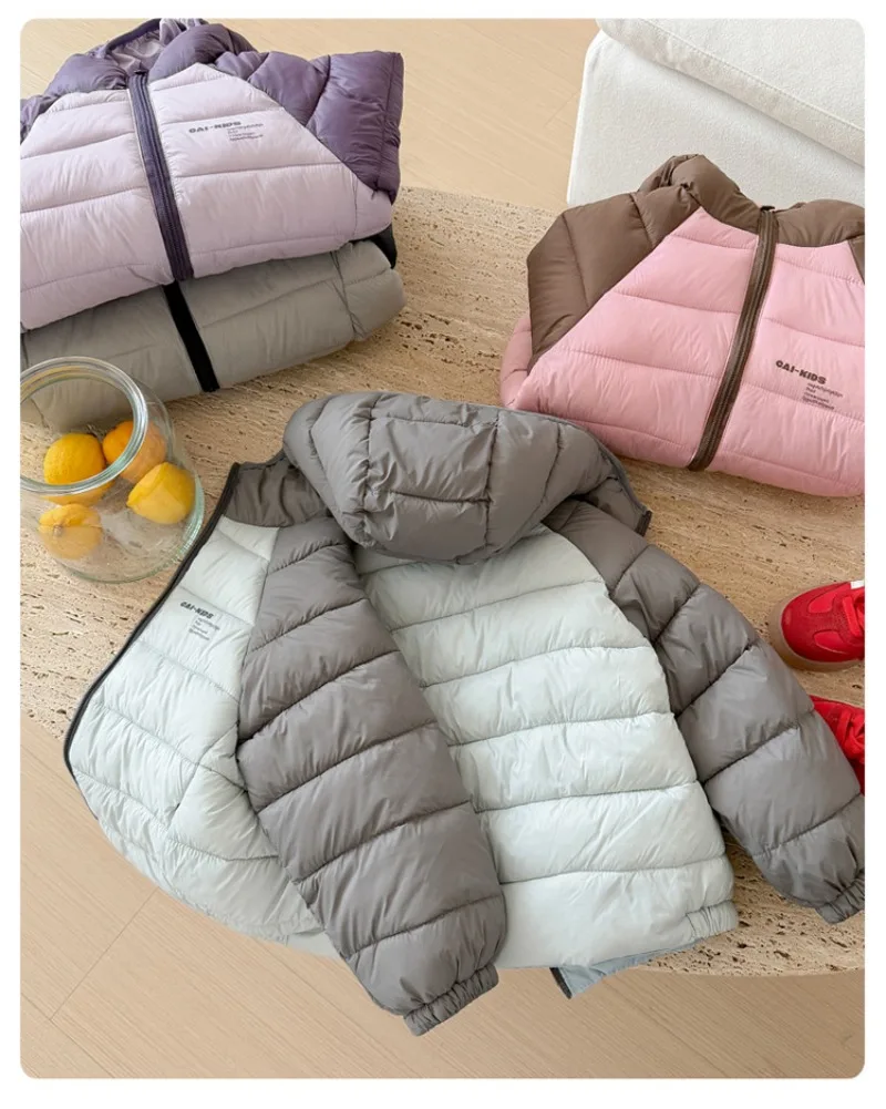 Kinder-Daunenjacke aus verdickter Baumwolle, wasserdicht, koreanische Version, kurzer Outdoor-Mantel für Jungen und Mädchen, bequemes „Bread“-Design – Detail 24