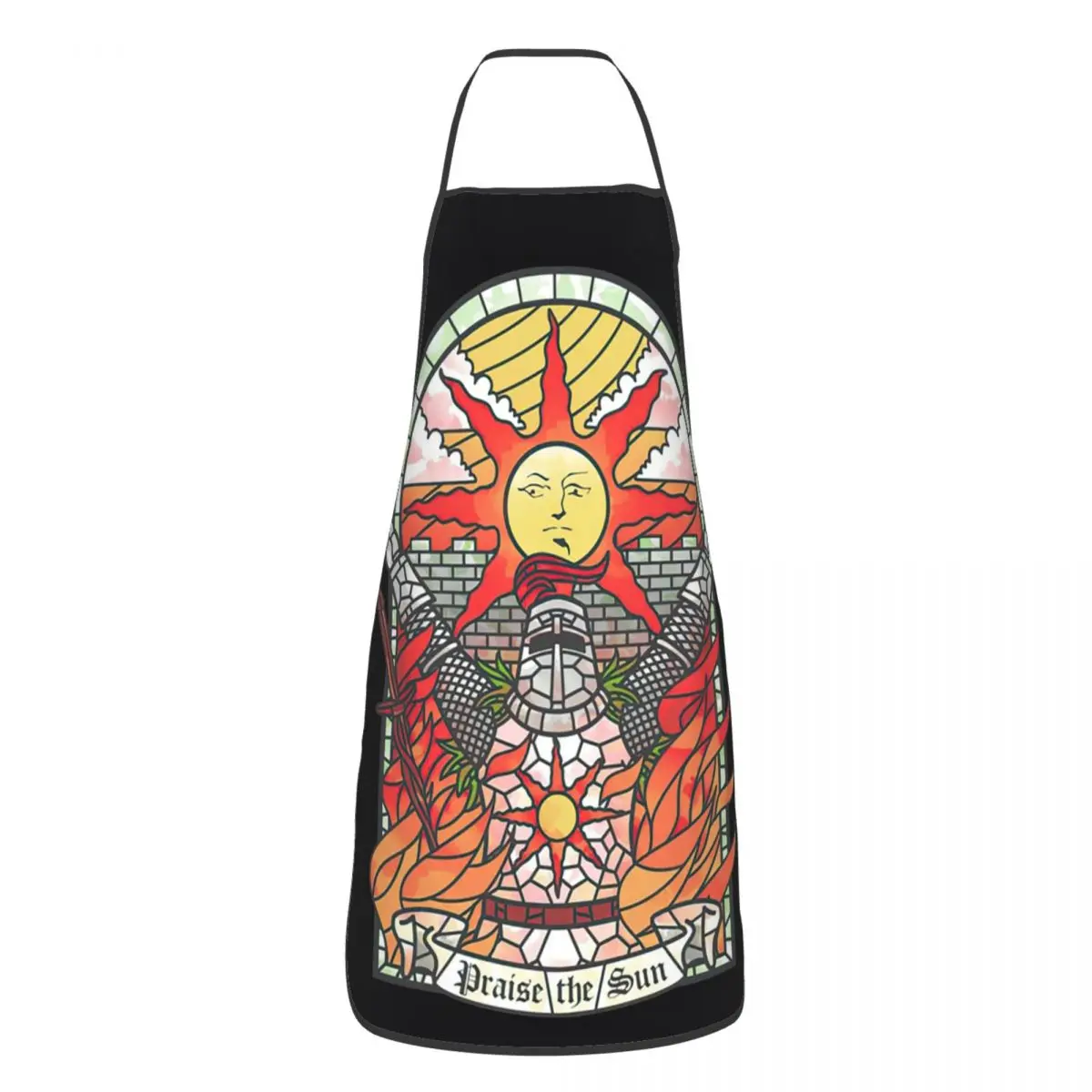 Dark Soul Praise The Sun Aprons Chef Cooking Cuisine Tablier Waterproof Bib Kitchen Cleaning Pinafore for Women Men Gardening