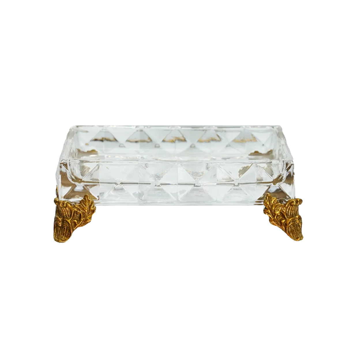 Crystal Glass Brass Luxury Soap Box Household Light Luxury Bathroom Soap Dish