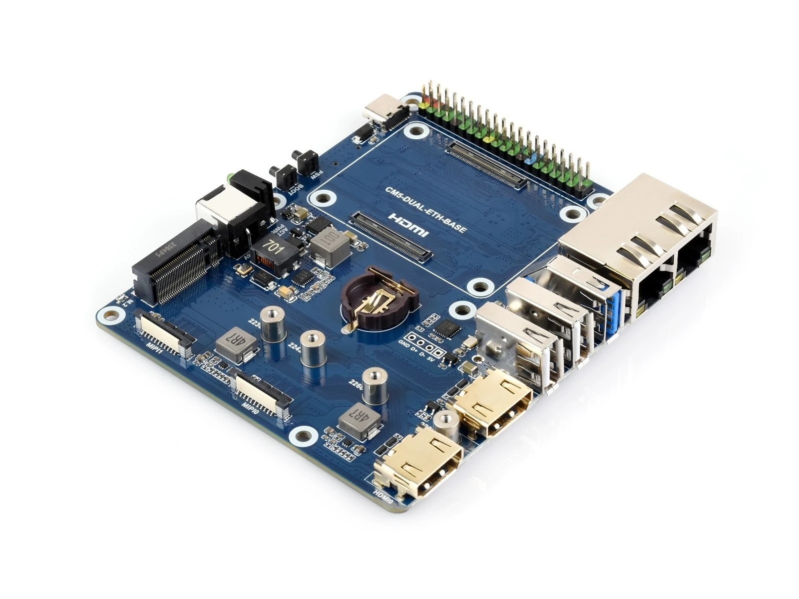 For Gigabit / 2.5G Dual Ethernet Base Board For Raspberry Pi CM5 Dual RJ45