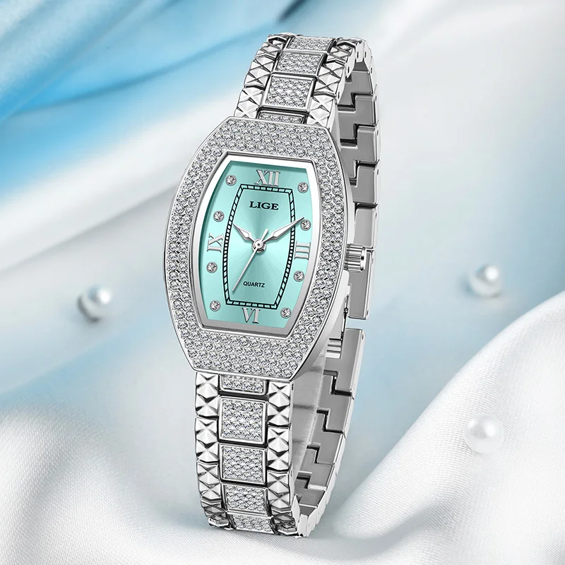 LIGE Fashion Square Watch Women Classic Elegant Women's Bracelet Watch Outdoor Sports Waterproof Quartz Watches Gift For Women
