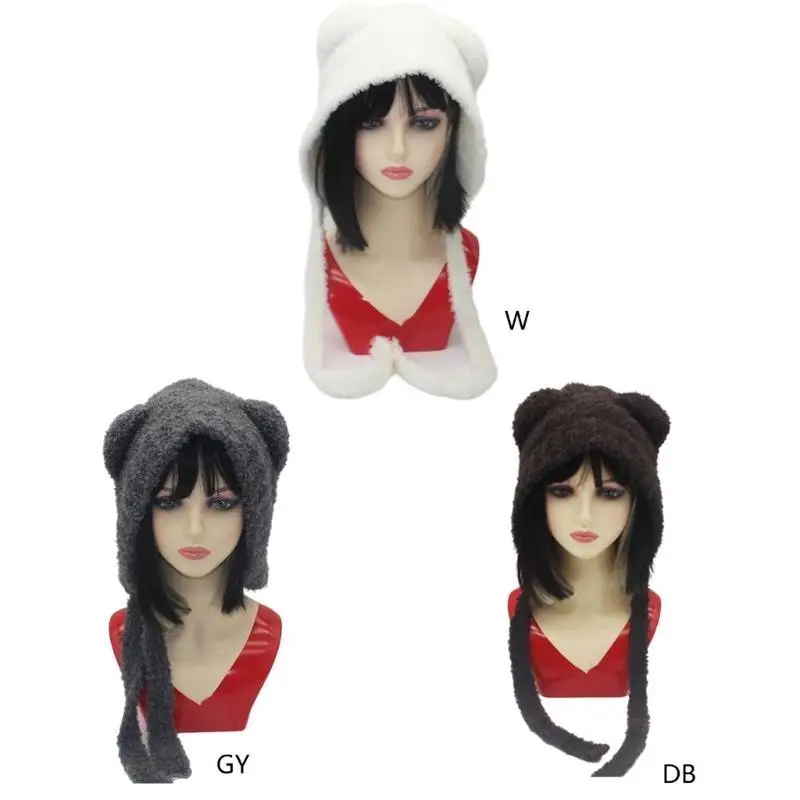 

652F Winter Adult Knitted Hat Keep Warm Hat Cold Weather Windproof Hat for Cycling