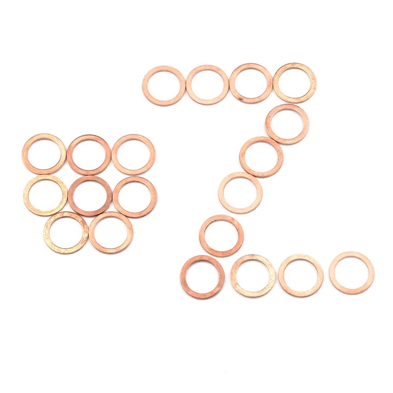20 sztuk/paczka pełna miedź podkładka płaski pierścień uszczelka korek spustowy uszczelnienie olejowe armatura 12*16*1MM podkładki zapięcia akcesoria sprzętowe — zdjęcie 6