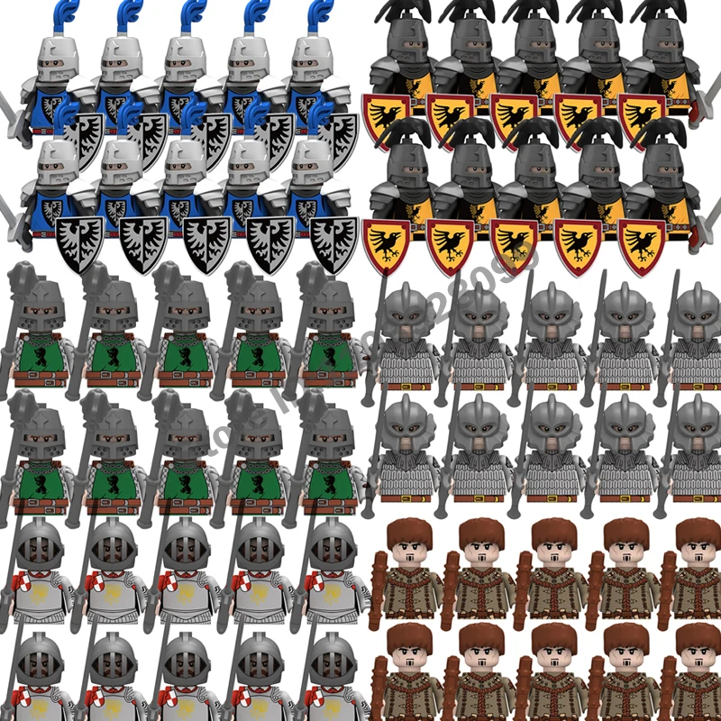 Medieval Action Figures Building Blocks Castle Knight English Civil War Egyptian Pharaoh Warrior Archer European Military Bricks