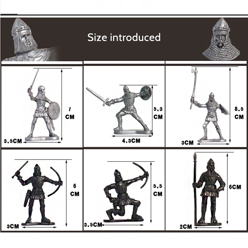 52 Stks/zak Middeleeuwse Cavalerie Oorlogspaard Soldaat Model Romeinse Soldaat Oude Middeleeuwse Krijger Model Actiefiguren Speelgoed