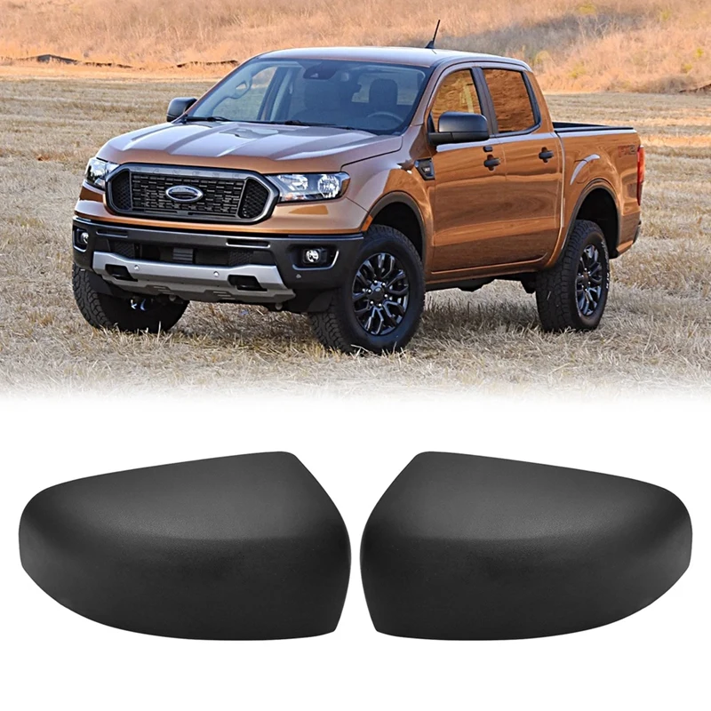 

Car Black Rearview Mirror Cover Trim Frame Side Mirror Caps Replacement For Ford Ranger T6 2015-2021