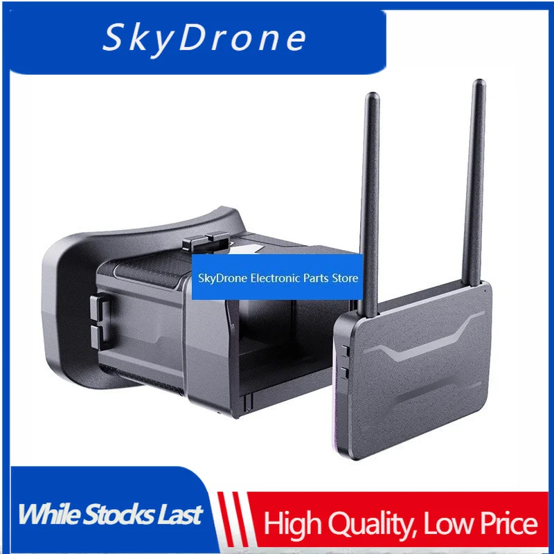 SkyDElSky Wheel FPV Video Goggles 5.8GHz 4.3-inch Head-Mounted Dual Antenna Reception 48 Frequencies 300g For Racing Drones