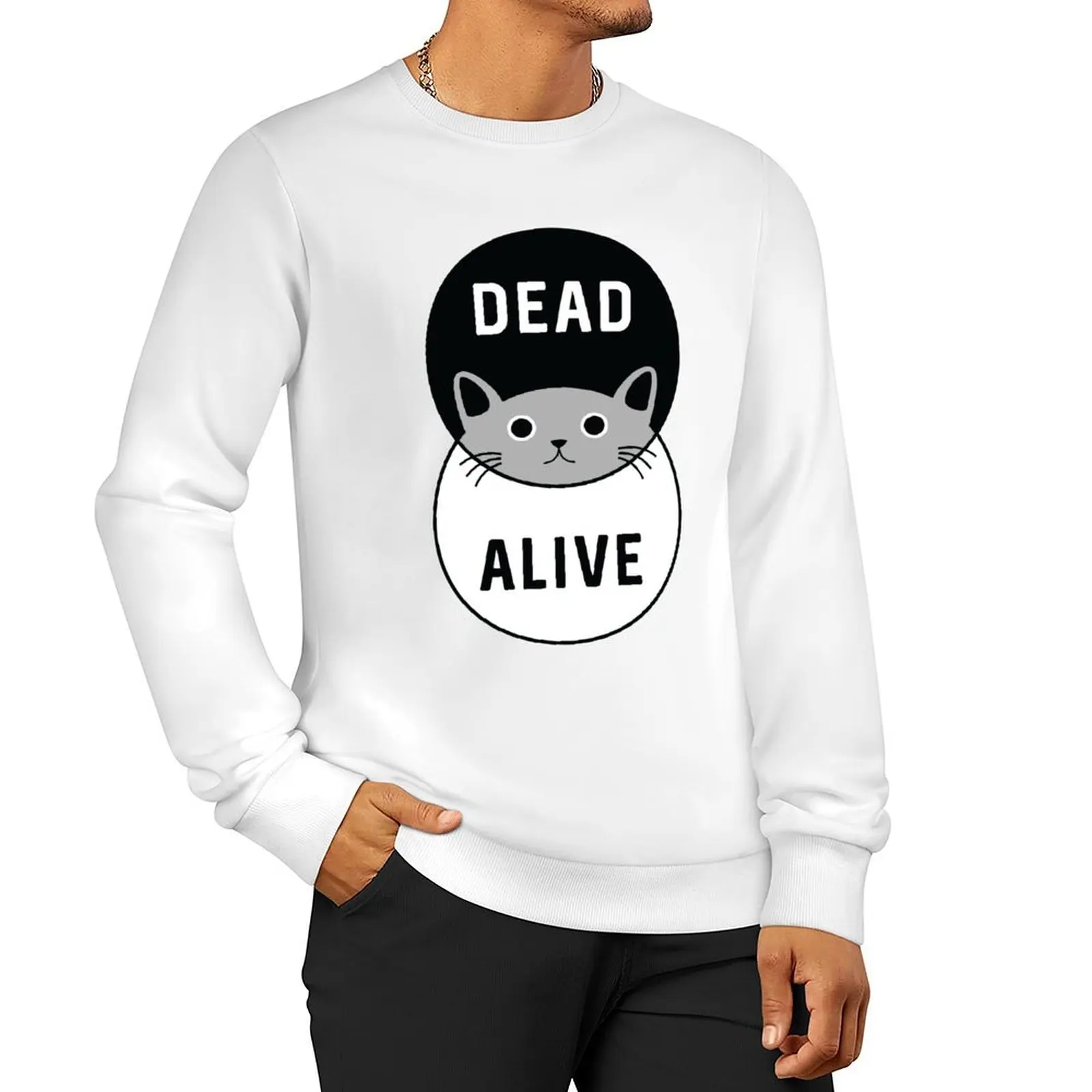 

Schrodinger's Cat: Dead or Alive! Sweatshirt fashion men aesthetic clothing men's coat oversize sweatshirt