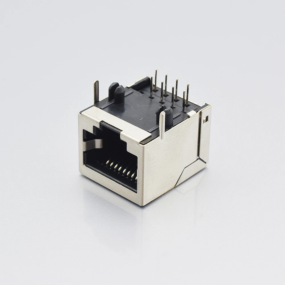 Connector female RJ45 Network connector socket 8P8C Horizontal 90 degree straight pin plug-in without light network port