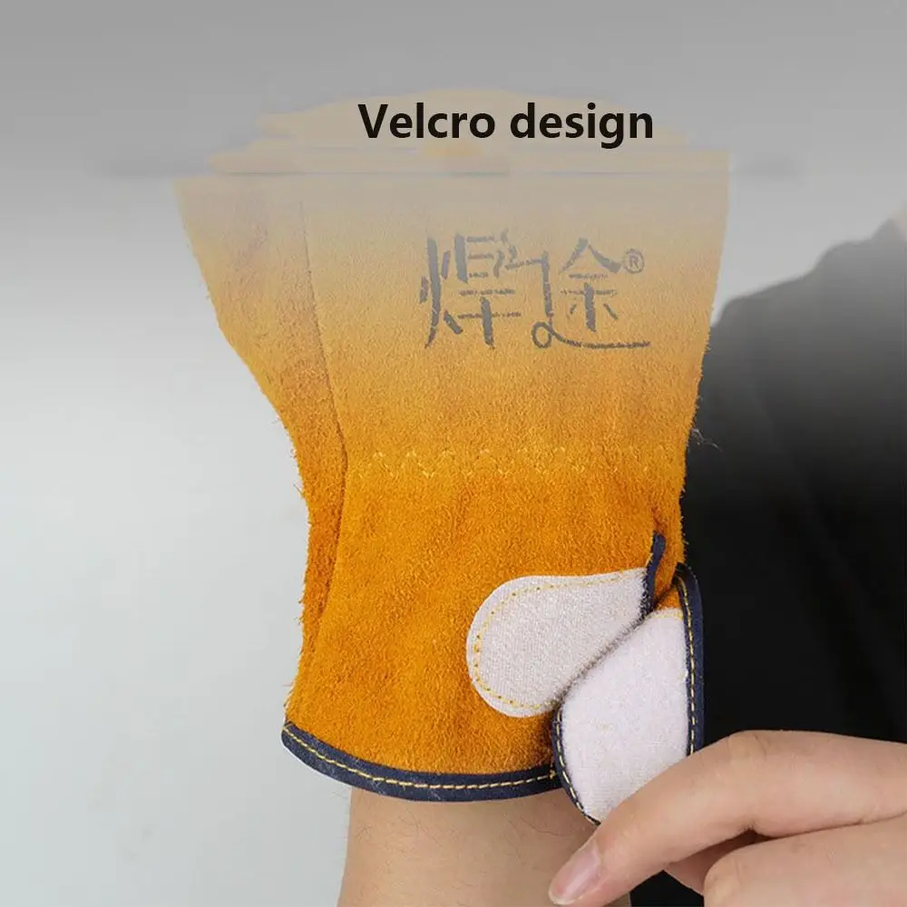

1Pair Breathable Welding Gloves Cowhide Heat-insulating Labor Protection Gloves Heat-resistant Thickened Work Safety Glove Adult