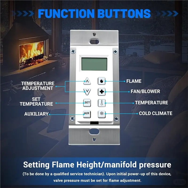 AA73 HTI-12-007 Wall Switch Key Pad Control Assembly For Heat N Glo, Heatilator, Quadrafire Gas Fireplaces For Both NG And LP Un