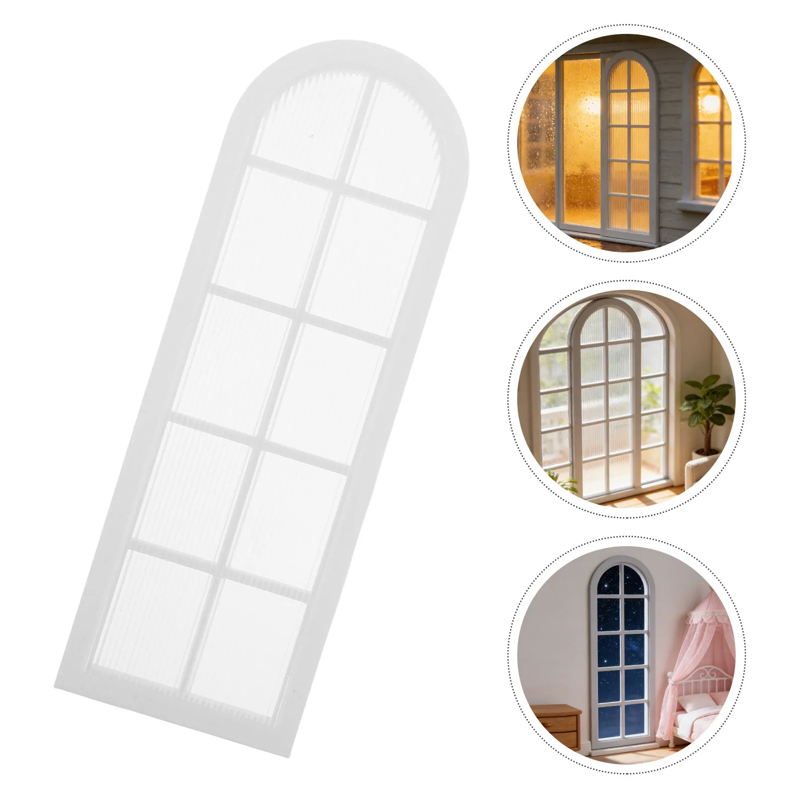 

2Pcs Miniature Dollhouse Floor to Ceiling Window Plastic Simulation Furniture Decoration 7.9x2.8 Inch for Playhouse Interior