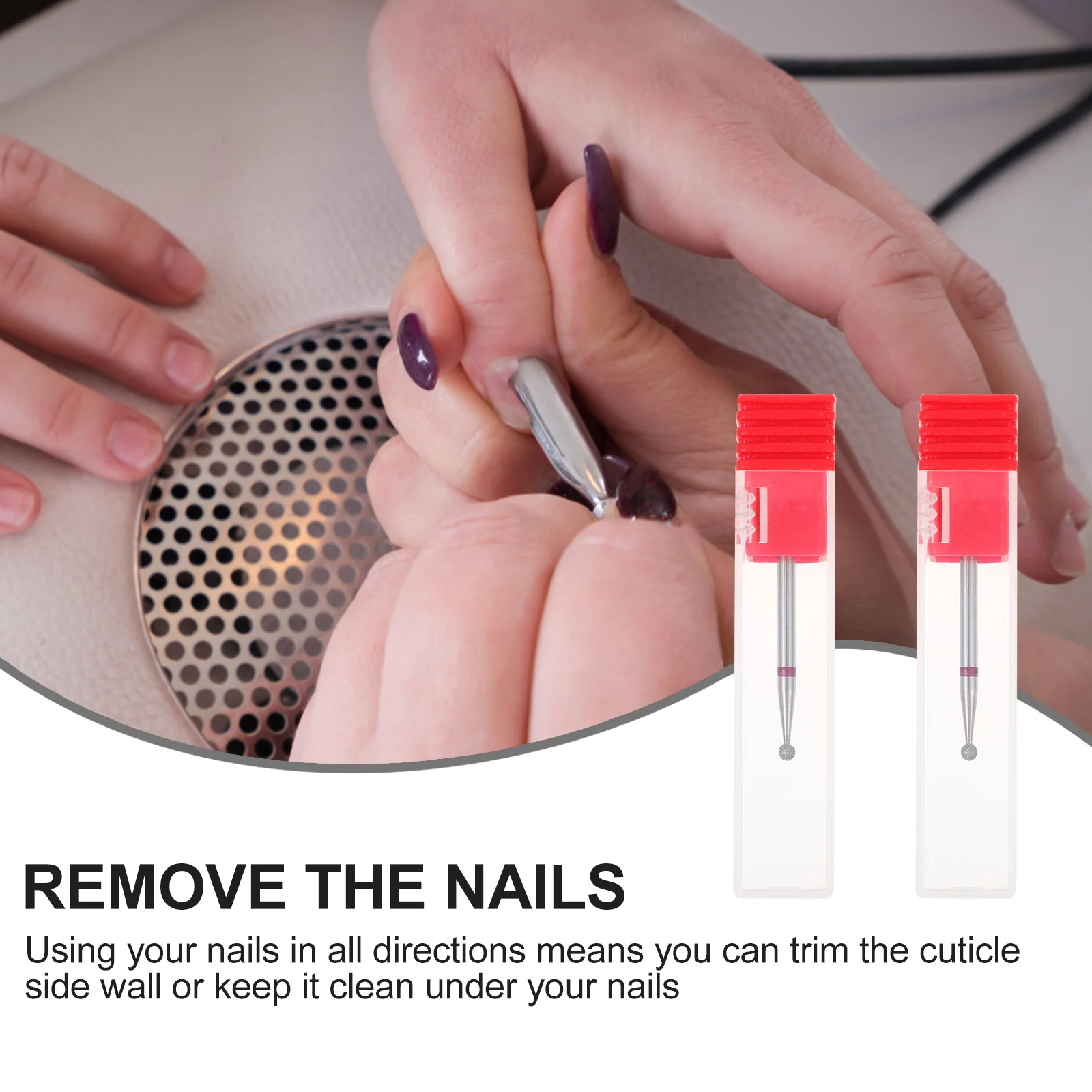 

2pcs Drill Bit Set Grinding Heads For Manicure Pedicure Nail Art Salon Spa Nail Care Tools Cuticle Drill Bits