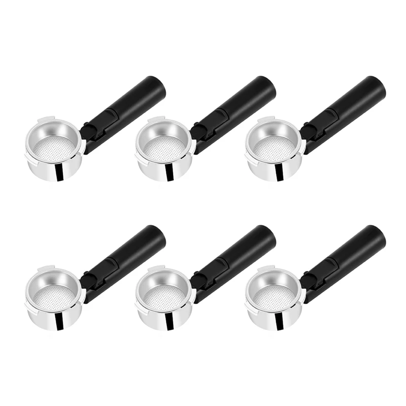 

6X 51Mm Stainless Steel Bottomless Coffee Portafilter For Professional Coffee Maker Accessory