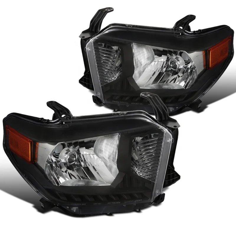 تنطبق على المصباح الأمامي للسيارة Toyota Tundra Pickup 2014 2018 LED المصابيح الأمامية مصابيح الرأس السوداء #6