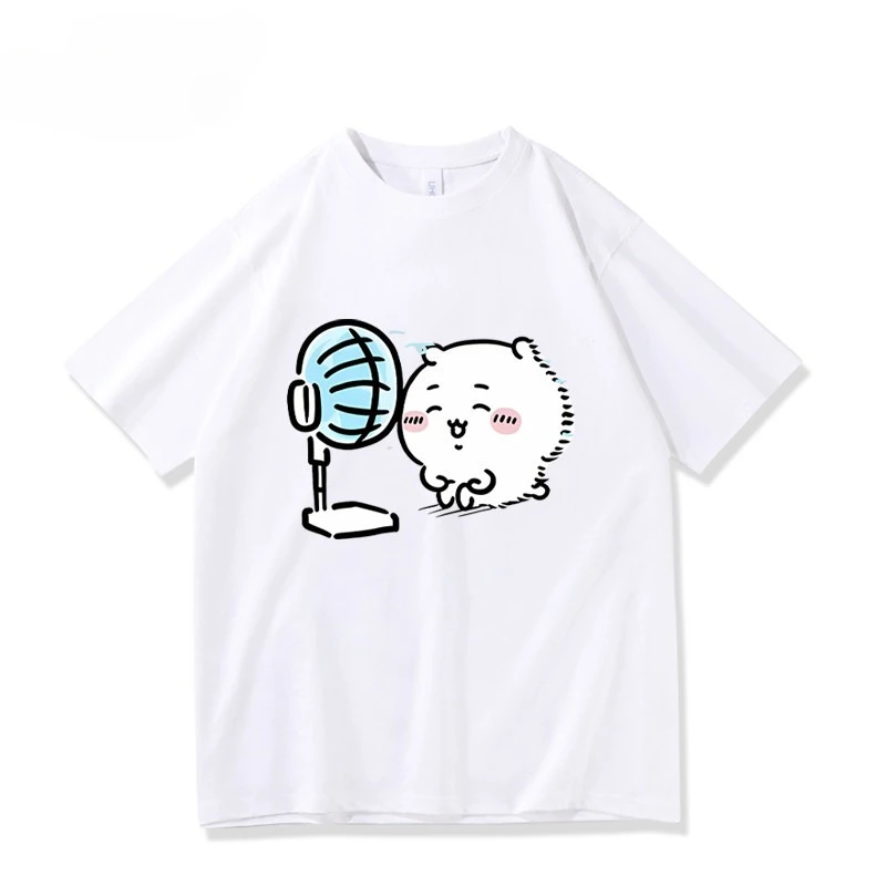 Chiikawa Usagi Hachiware Fan Graphic Tee Unisex Cute Anime Cartoon Short Sleeve Kawaii Streetwear Fashion Tops