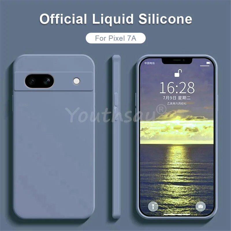 For Google Pixel 7A Case Pixel 8A 8 Pro 7A 6 Pro 6A 7 Cover Liquid Silicone TPU Soft Capa Protector Pixel 7A Case Rubber