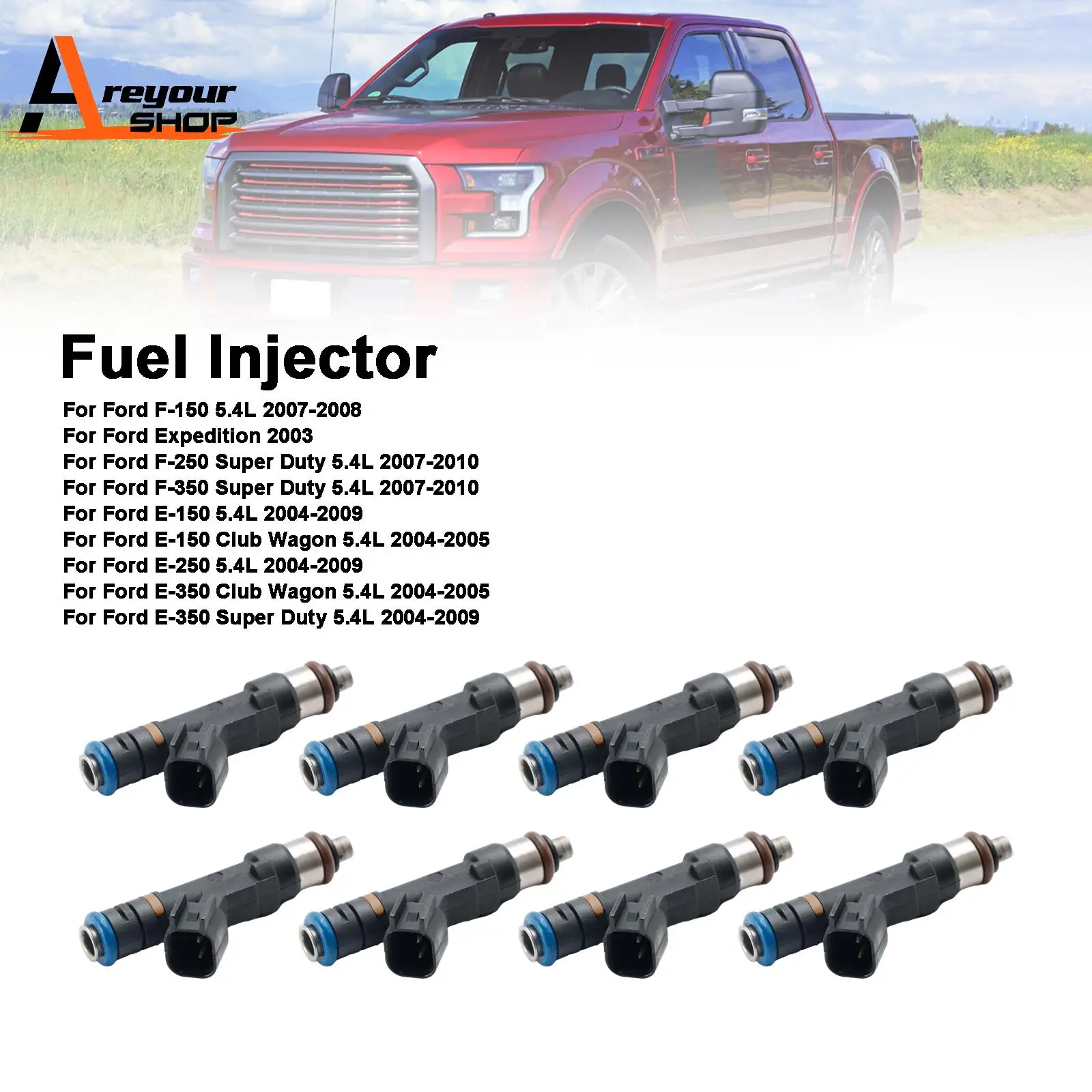 

8 шт. топливная форсунка 0280158138 Подходит для Ford F150 F-150 5.4L 2007-2009 E150 E250