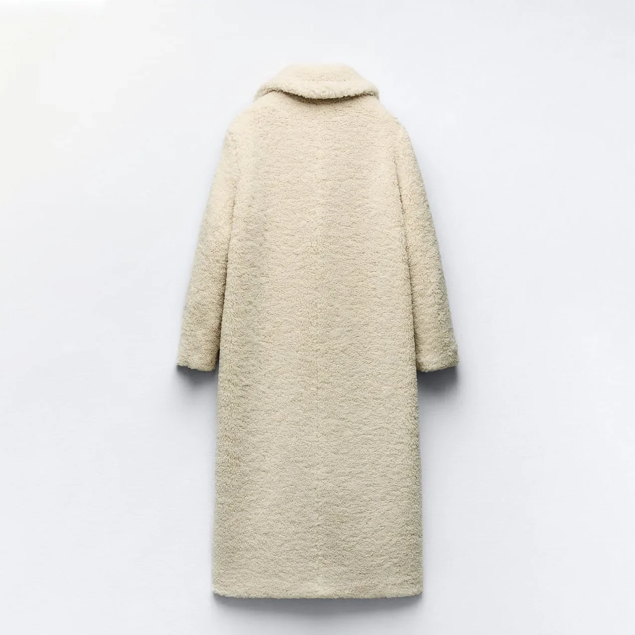 Autumn/Winter New Sheepshearing Button Lamb Wool Parka Turndown Collar Fleece Thickened Overcoat Vintage Loose Plush Coat