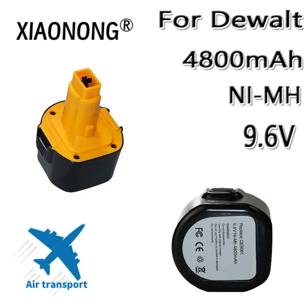 For DeWalt 9.6V 4800mAh Ni MH rechargeable power tool backup portable battery, for De9061 De9062 DW9061 DW9062 De9036 DW9