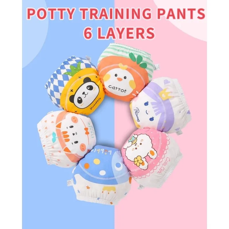 30PC Baby Potty Training Pants Washable Diapers Gauze Cotton Underwear Breathable Panties