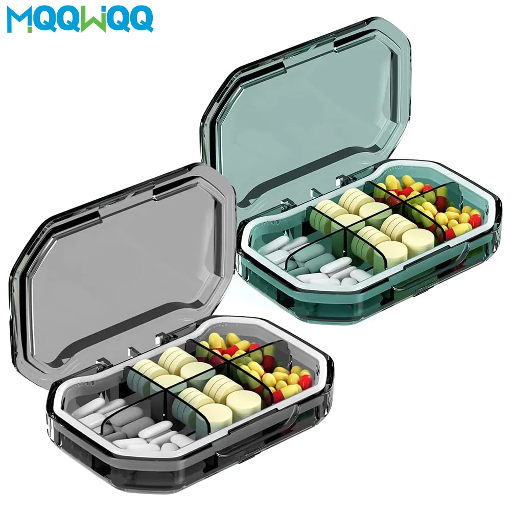 

1PCS Compartment Small Pill Box, Moisture Proof Pill Case, Travel Pill Organizer, Daily Portable Medicine Vitamin,Supplement Box