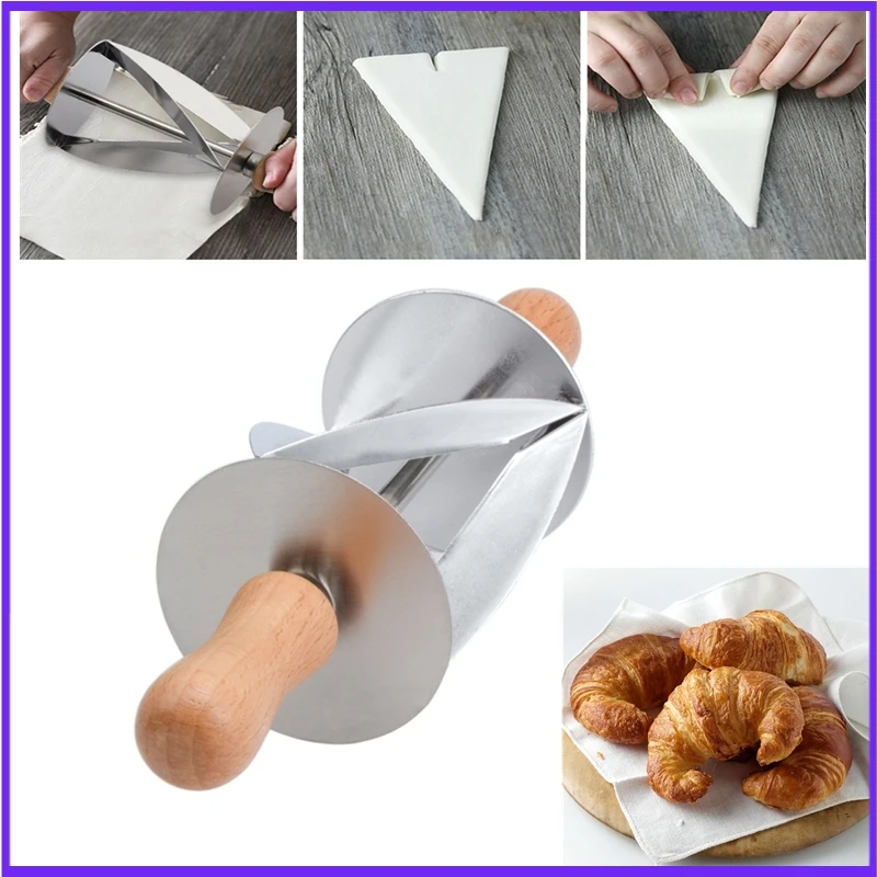 

Stainless Steel Rolling Pin Dough Cutter Pastry Baking Croissant Bread Knife Kitchen Christmas Party Decorating Tools kitchen