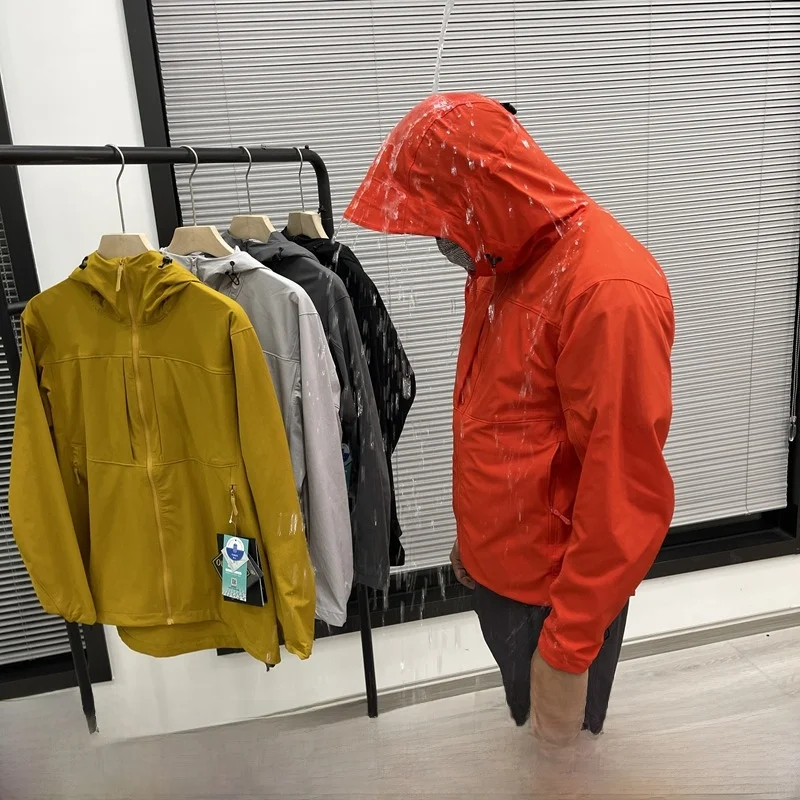 

Waterproof Outdoor Softell Jaet Hooded Coat Breathable High Elastici Couples Windproof Spring Autumn Faion Urban Sle