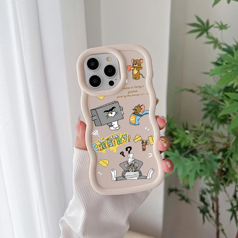 Cartoon Cute Toms and Jerries Phone Case for OPPO A7 A9 A15 A16K A17 A31 A38 A53 A54 A55 A57 A58 A74 A76 A79 A92 A98 4G 5G Cover