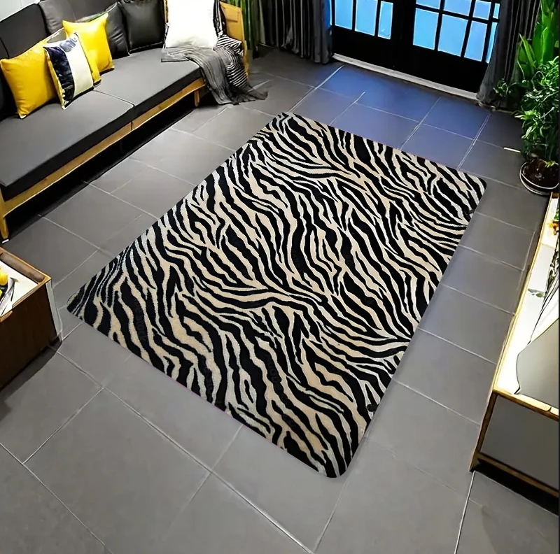 Großer Teppich mit Tierdruck, Leoparden- und Tigermuster, rutschfest, für Wohnzimmer, Schlafzimmer, Arbeitszimmer, Esszimmer, Heimbüro, Deko-Teppich