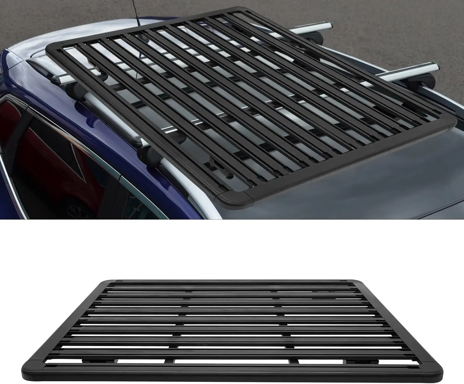 

63 * 47.24in Platform Rack Luggage Rack, 600lbs Load Car Top Flat Roof Luggage Rack Universal Cargo Carrier for Most SUVs