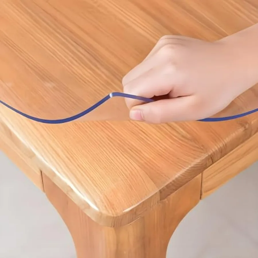 

Водонепроницаемая скатерть-протектор из ПВХ 42x78 дюймов, утолщенная 2 мм, для стола, кофейного столика, рабочего стола, туалетного столика, тумбы под ТВ